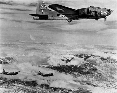 Boeing B-17 Flying Fortress above Bulgaria