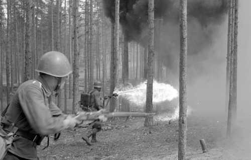 Flamethrower supporting attack