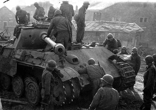Destroyed German tank