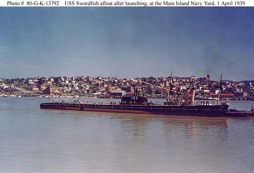 USS Swordfish afloat