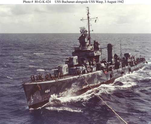 USS Buchanan alongside with Wasp