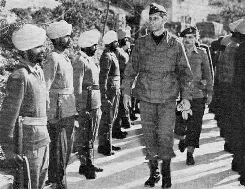 Inspection of Indian troops