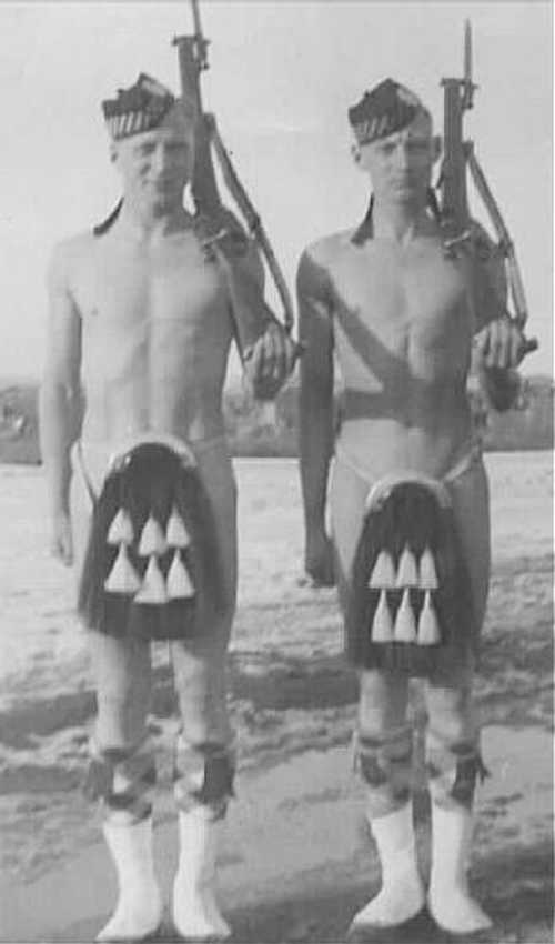 Two Calgary Highlanders on guard duty