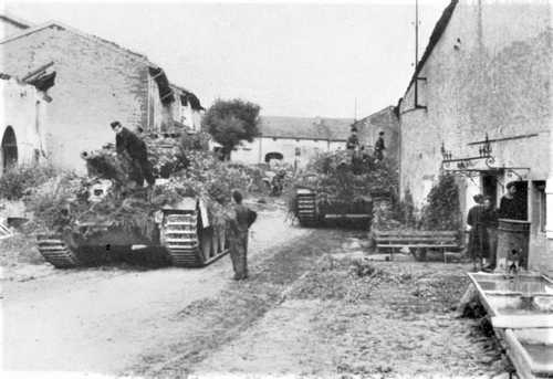 Camouflaged tanks