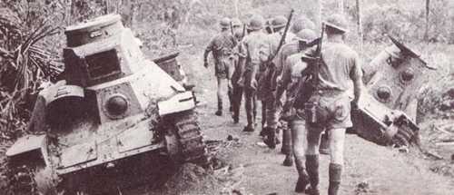 Knocked out Japanese tanks Milne bay