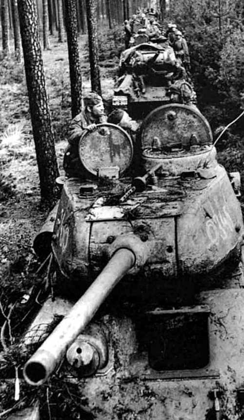 Soviet tanks massing