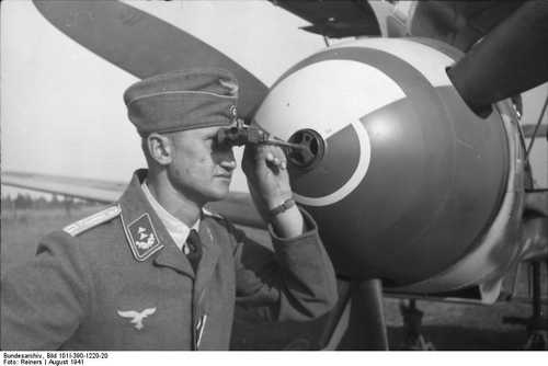 Checking the propeller's shaft/engine?
