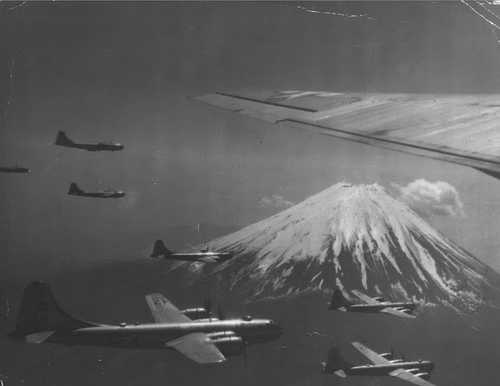 Going home ... B-29 Superfortresses.
