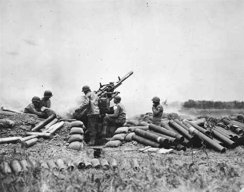 Shelling German positions