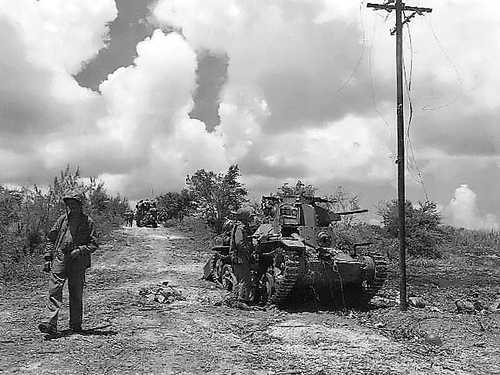 Destroyed enemy tank