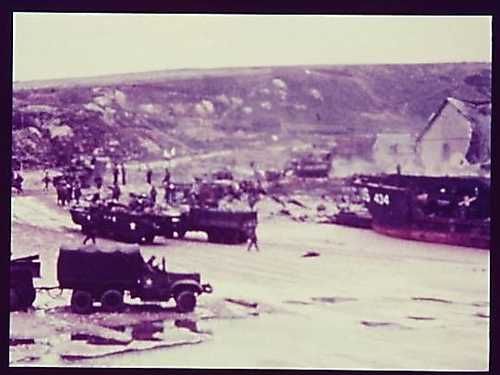 Normandy beach scene