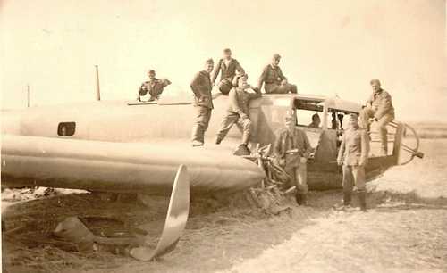 Posing with wreck