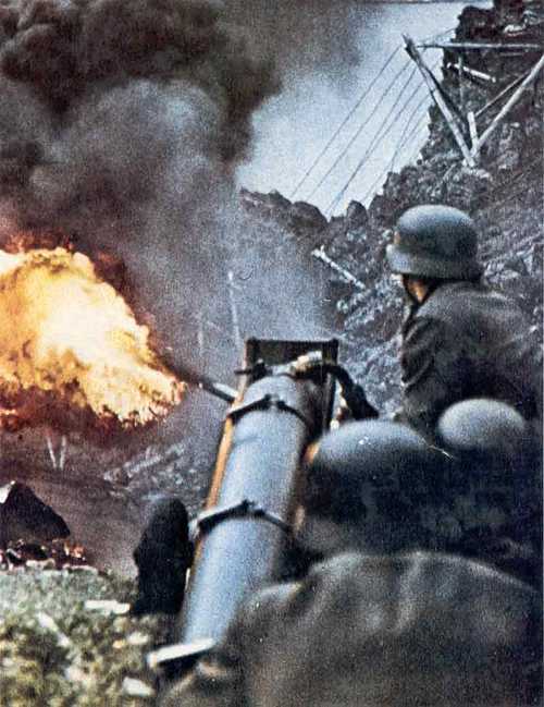 German flamethrower in use