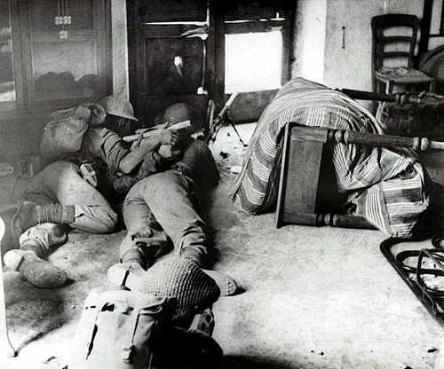 Snipers in a farmhouse
