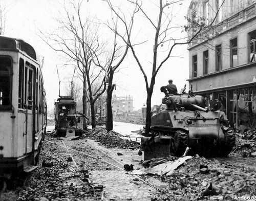 Street cars and Sherman tank