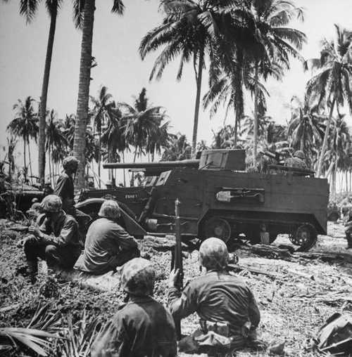 75mm mounted on a half track
