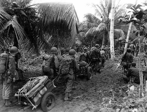 Invasion troops on New Guinea
