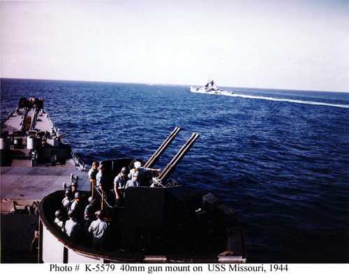40mm gun mount on USS Missouri