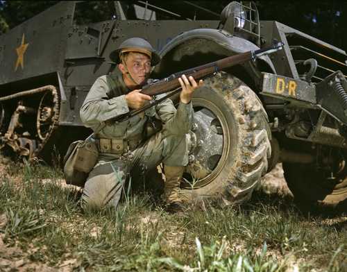 Infantryman with Half Track Vehicle