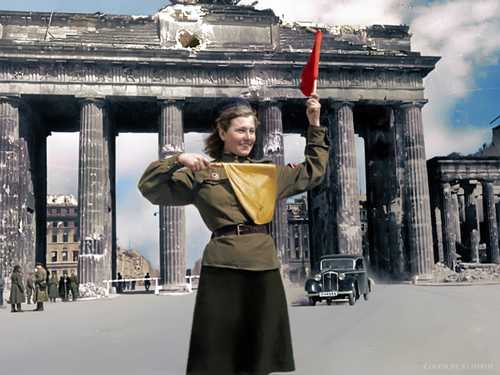 Red Army traffic controller, Berlin, 1945