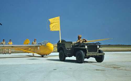 Marine Glider Towed by  Jeep