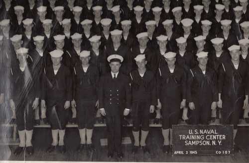 U.S. NAVAL T.C. SAMPSON. N. Y. APRIL 3 1945 CO 107