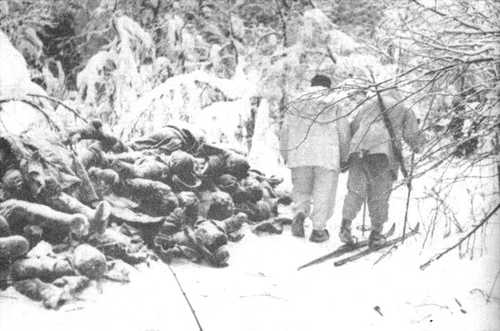 Pile of frozen bodies