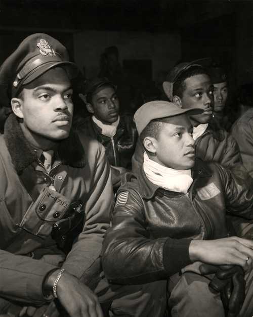 Tuskegee Airmen breifing Ramitelli, Italy