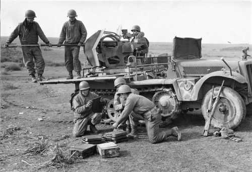 Captured anti-aircraft gun