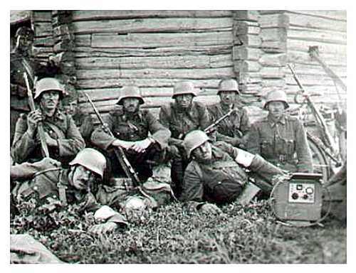 Marching Magyar Soldiers Rest, 1942