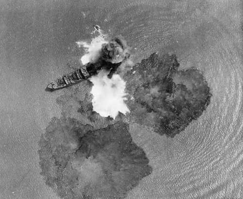 Direct Hit on Japanese Vessel