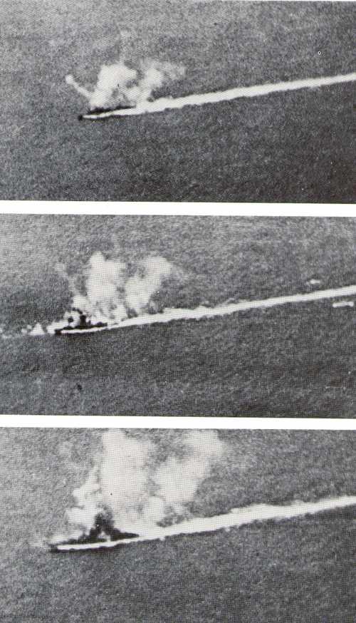 HMCS Athabaskan attacked by Glider Bomb